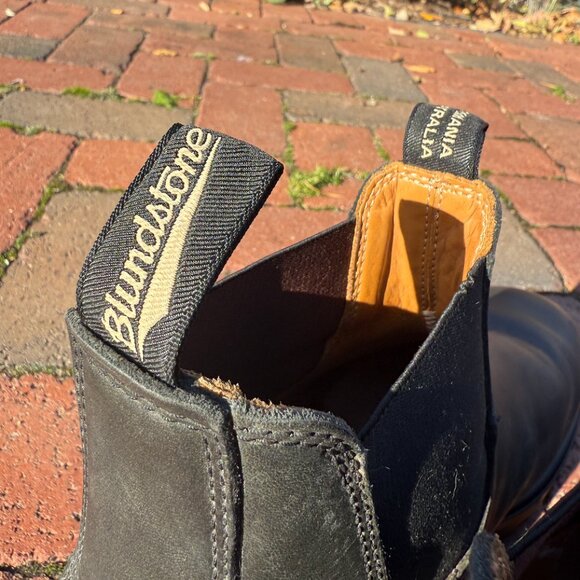 Men's US 12M AU11 Blundstone Leather Rustic Black/Gray #587 Chelsea - Picture 8 of 9